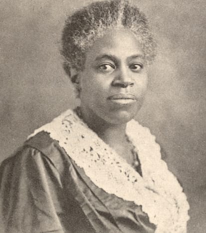 Black and white bust-length portrait of Delilah L. Beasley