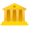 Icon of building with columns.